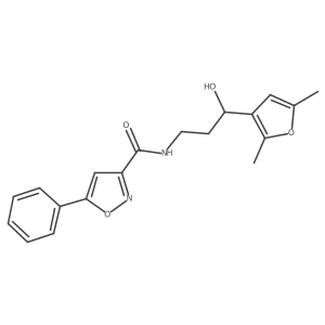N-(3-(2,5-dimethylfuran-3-yl)-3-hydroxypropyl)-5-phenylisoxazole-3-carboxamide结构式