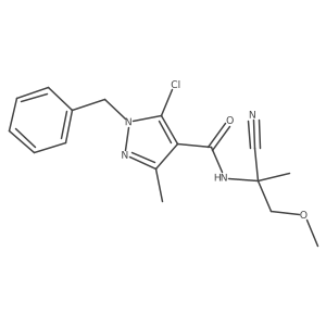 1-benzyl-5-chloro-N-(1-cyano-2-methoxy-1-methylethyl)-3-methyl-1H-pyrazole-4-carboxamide Structure