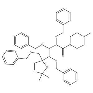 D-Glucose, 5,6-O-(1-methylethylidene)-1-C-(4-methyl-1-piperazinyl)-5-C-[(phenylmethoxy)methyl]-2,3,4-tris-O-(phenylmethyl)- Structure