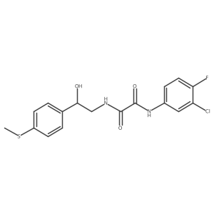 N1-(3-chloro-4-fluorophenyl)-N2-(2-hydroxy-2-(4-(methylthio)phenyl)ethyl)oxalamide结构式