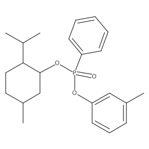(Rp)-(1R,2S,5R)-2-Isopropyl-5-methylcyclohexyl m-tolyl phenylphosphonate结构式