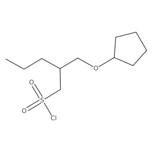 2-((Cyclopentyloxy)methyl)pentane-1-sulfonyl chloride结构式