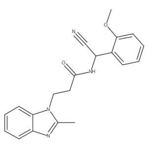 N-[Cyano-(2-methoxyphenyl)methyl]-3-(2-methylbenzimidazol-1-yl)propanamide结构式