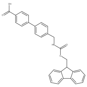 4-{4-[({[(9H-fluoren-9-yl)methoxy]carbonyl}amino)methyl]phenyl}benzoic acid结构式