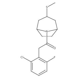 2-(2-chloro-6-fluorophenyl)-1-((1R,5S)-3-(methylthio)-8-azabicyclo[3.2.1]octan-8-yl)ethanone结构式
