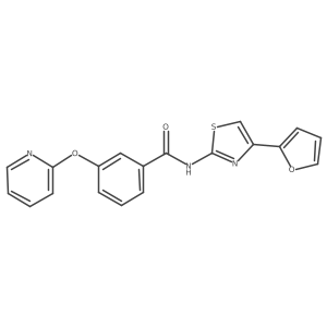 N-(4-(furan-2-yl)thiazol-2-yl)-3-(pyridin-2-yloxy)benzamide结构式
