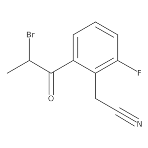 2-(2-Bromopropanoyl)-6-fluorophenylacetonitrile结构式