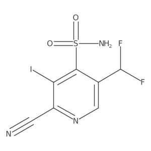 2-Cyano-5-(difluoromethyl)-3-iodopyridine-4-sulfonamide Structure