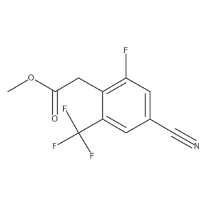 Benzeneacetic acid, 4-cyano-2-fluoro-6-(trifluoromethyl)-, methyl ester结构式
