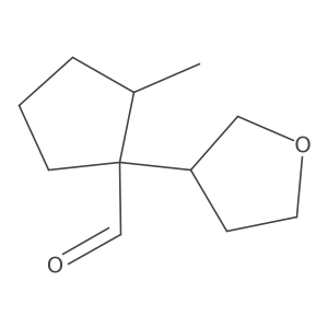 2-Methyl-1-(oxolan-3-yl)cyclopentane-1-carbaldehyde Structure