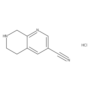 5,6,7,8-Tetrahydro-1,7-naphthyridine-3-carbonitrile hydrochloride结构式