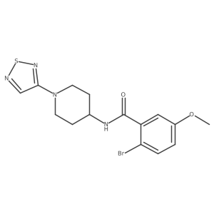 2-bromo-5-methoxy-N-[1-(1,2,5-thiadiazol-3-yl)piperidin-4-yl]benzamide结构式