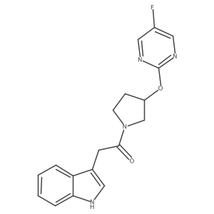 1-(3-((5-fluoropyrimidin-2-yl)oxy)pyrrolidin-1-yl)-2-(1H-indol-3-yl)ethanone结构式