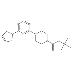 Tert-butyl 4-[6-(cyclopent-3-en-1-yl)pyrimidin-4-yl]piperazine-1-carboxylate结构式