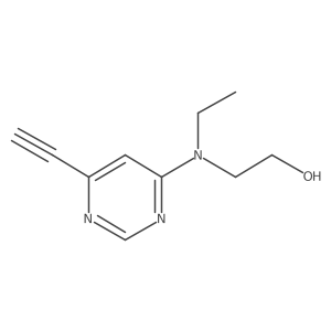 2-[Ethyl(6-ethynylpyrimidin-4-yl)amino]ethan-1-ol结构式