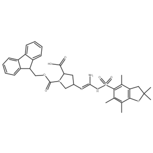 (2S, 4S)-Fmoc-4-(n'-pbf-guanidino)-pyrrolidine-2-carboxylic acid Structure