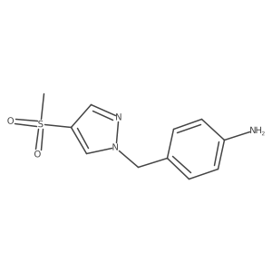 4-[(4-methanesulfonyl-1H-pyrazol-1-yl)methyl]aniline结构式