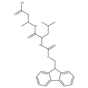 (3S)-3-[(2R)-2-({[(9H-fluoren-9-yl)methoxy]carbonyl}amino)-4-methylpentanamido]butanoic acid Structure