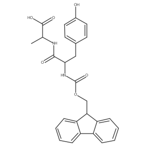 (2R)-2-[(2R)-2-({[(9H-fluoren-9-yl)methoxy]carbonyl}amino)-3-(4-hydroxyphenyl)propanamido]propanoic acid Structure