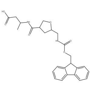 (3S)-3-({5-[({[(9H-fluoren-9-yl)methoxy]carbonyl}amino)methyl]oxolan-3-yl}formamido)butanoic acid结构式