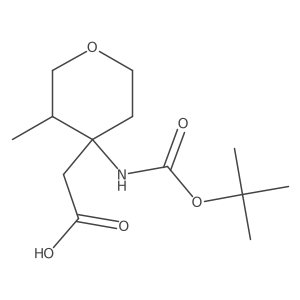 2-(4-{[(Tert-butoxy)carbonyl]amino}-3-methyloxan-4-yl)acetic acid Structure