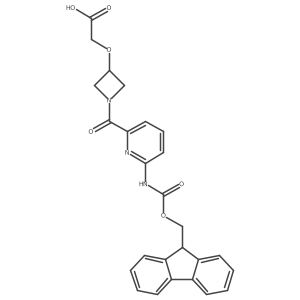 2-({1-[6-({[(9H-fluoren-9-yl)methoxy]carbonyl}amino)pyridine-2-carbonyl]azetidin-3-yl}oxy)acetic acid结构式