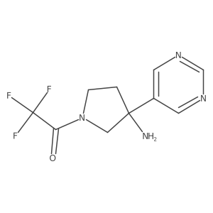 1-[3-Amino-3-(pyrimidin-5-yl)pyrrolidin-1-yl]-2,2,2-trifluoroethan-1-one结构式