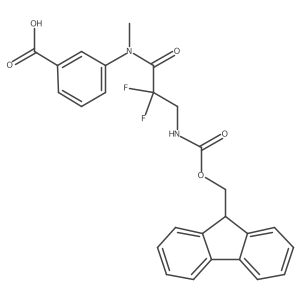 3-[3-({[(9H-fluoren-9-yl)methoxy]carbonyl}amino)-2,2-difluoro-N-methylpropanamido]benzoic acid Structure