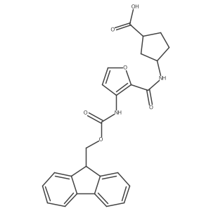 3-[3-({[(9H-fluoren-9-yl)methoxy]carbonyl}amino)furan-2-amido]cyclopentane-1-carboxylic acid Structure