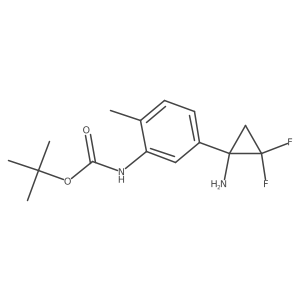 tert-butyl N-[5-(1-amino-2,2-difluorocyclopropyl)-2-methylphenyl]carbamate结构式