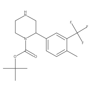 Tert-butyl 2-[4-methyl-3-(trifluoromethyl)phenyl]piperazine-1-carboxylate结构式