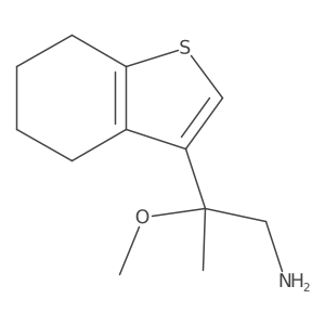 2-Methoxy-2-(4,5,6,7-tetrahydro-1-benzothiophen-3-yl)propan-1-amine结构式