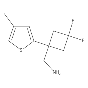 [3,3-Difluoro-1-(4-methylthiophen-2-yl)cyclobutyl]methanamine结构式