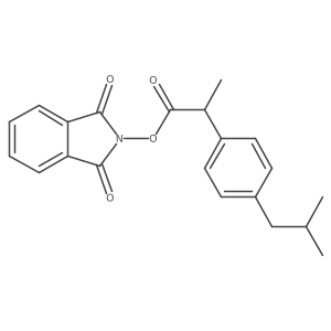 1,3-dioxo-2,3-dihydro-1H-isoindol-2-yl (2S)-2-[4-(2-methylpropyl)phenyl]propanoate结构式