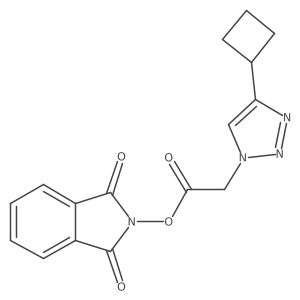 1,3-dioxo-2,3-dihydro-1H-isoindol-2-yl 2-(4-cyclobutyl-1H-1,2,3-triazol-1-yl)acetate结构式