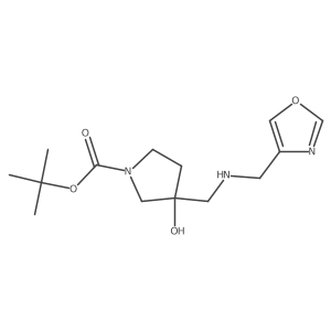 tert-Butyl 3-hydroxy-3-(((oxazol-4-ylmethyl)amino)methyl)pyrrolidine-1-carboxylate结构式