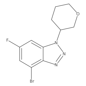 4-bromo-6-fluoro-1-(oxan-3-yl)-1H-1,2,3-benzotriazole结构式