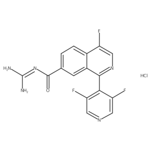 N-(Diaminomethylidene)-1-(3,5-difluoropyridin-4-yl)-4-fluoroisoquinoline-7-carboxamide;hydrochloride结构式