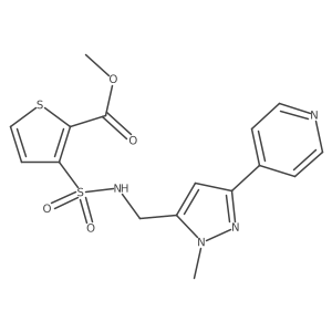 Methyl 3-[(2-methyl-5-pyridin-4-ylpyrazol-3-yl)methylsulfamoyl]thiophene-2-carboxylate结构式
