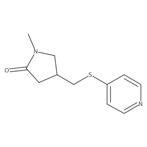 1-Methyl-4-((pyridin-4-ylthio)methyl)pyrrolidin-2-one结构式