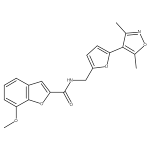 N-[[5-(3,5-Dimethyl-1,2-oxazol-4-yl)furan-2-yl]methyl]-7-methoxy-1-benzofuran-2-carboxamide结构式