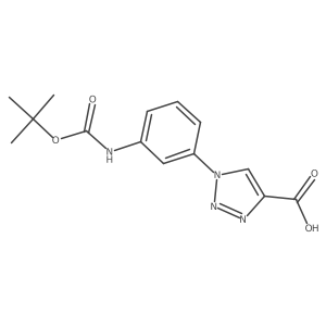 1-(3-{[(tert-butoxy)carbonyl]amino}phenyl)-1H-1,2,3-triazole-4-carboxylic acid结构式
