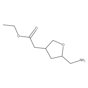 Ethyl 2-[5-(aminomethyl)oxolan-3-yl]acetate结构式