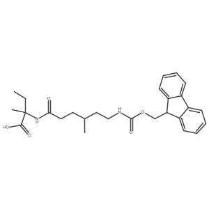 2-[6-({[(9H-fluoren-9-yl)methoxy]carbonyl}amino)-4-methylhexanamido]-2-methylbutanoic acid Structure