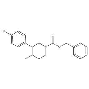 rac-benzyl (3R,4S)-3-(4-hydroxyphenyl)-4-methylpiperidine-1-carboxylate结构式