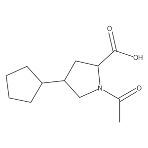 1-Acetyl-4-cyclopentylpyrrolidine-2-carboxylic acid结构式
