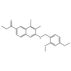 Methyl 4-chloro-2-((2,4-dimethoxybenzyl)amino)-3-methylquinoline-6-carboxylate结构式