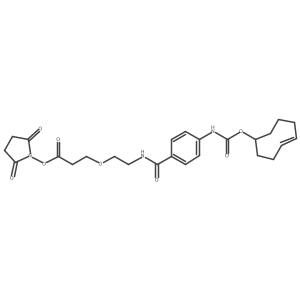 TCO-carbonylamino-benzamido-PEG1 NHS ester结构式