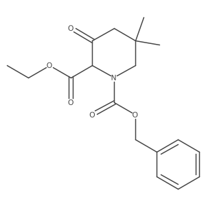 O1-benzyl O2-ethyl 5,5-dimethyl-3-oxo-piperidine-1,2-dicarboxylate结构式