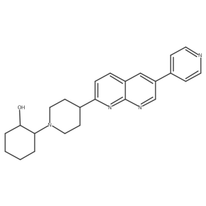 2-{4-[6-(Pyridin-4-yl)-1,8-naphthyridin-2-yl]piperidin-1-yl}cyclohexan-1-ol结构式
